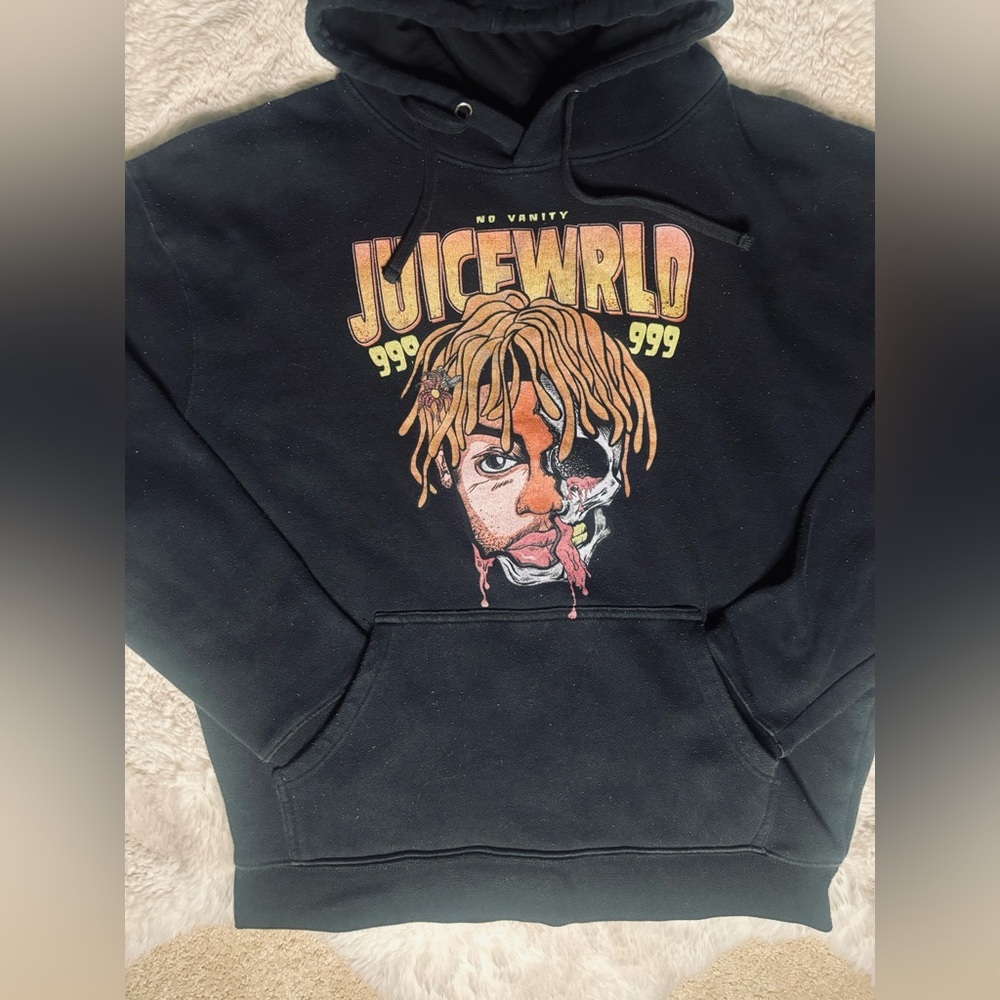 Juice Wrld Rap Hip Hop 999 No Vanity Streetwear Hooded Sweatshirt Men's Size:XL - Picture 3 of 4